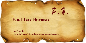 Paulics Herman névjegykártya